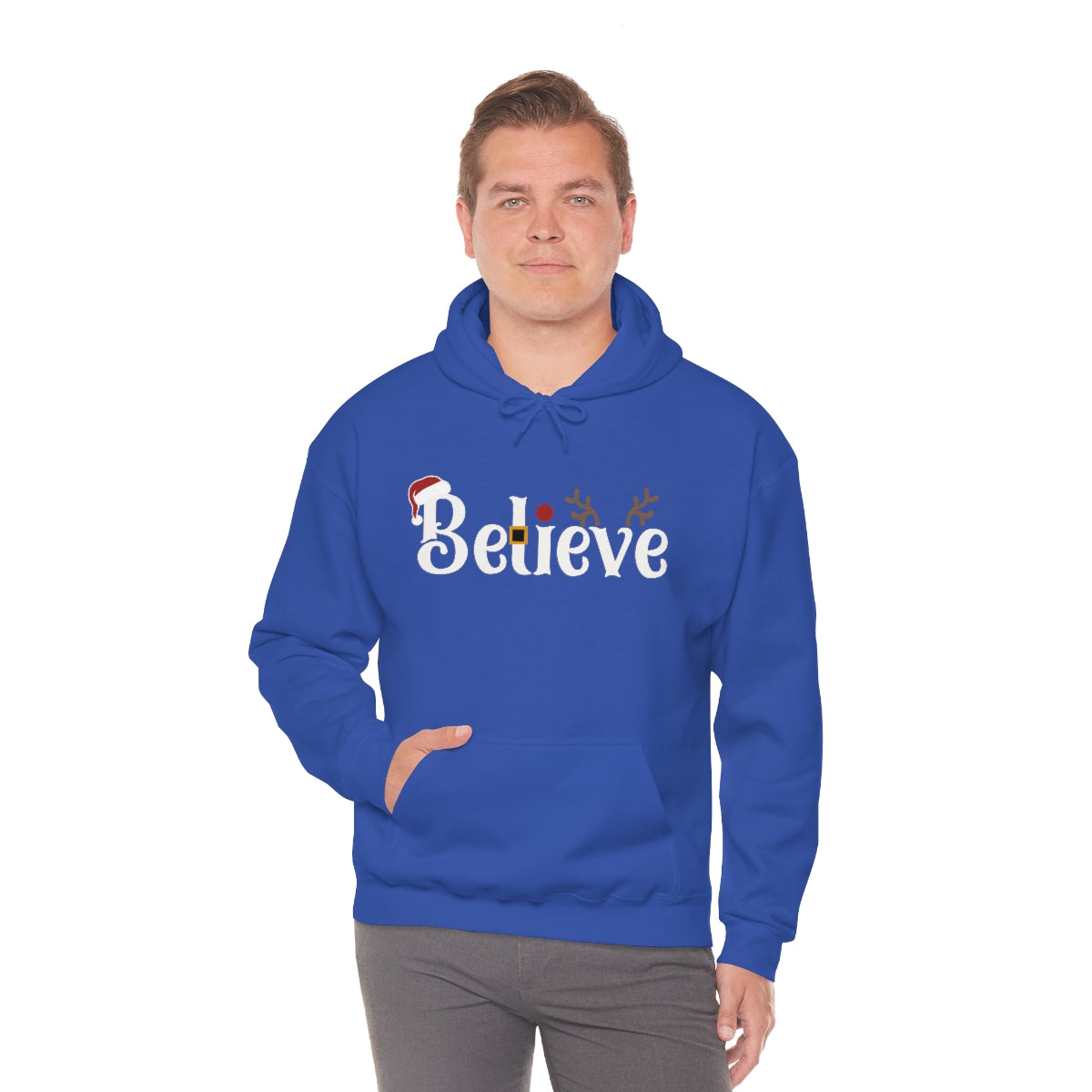 Believe Christmas Hooded Pullover Sweatshirt for Men and Women