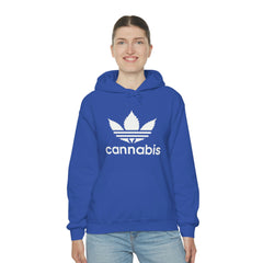 Hooded Pullover Sweatshirt with Cannabis Leaf Logo