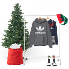 Hooded Pullover Sweatshirt with Cannabis Leaf Logo