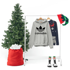 Hooded Pullover Sweatshirt with Cannabis Leaf Logo