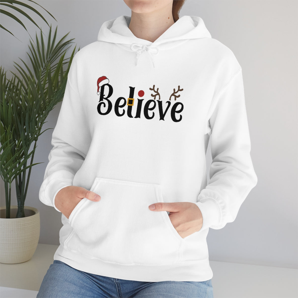 Believe Christmas Hooded Pullover Sweatshirt for Men and Women