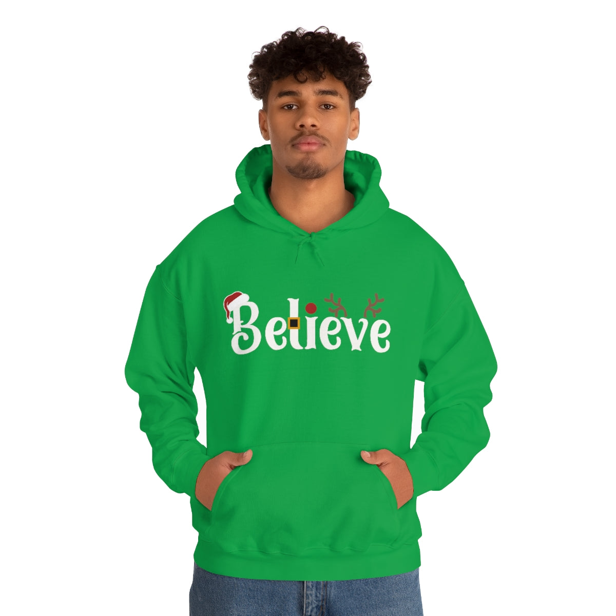 Believe Christmas Hooded Pullover Sweatshirt for Men and Women