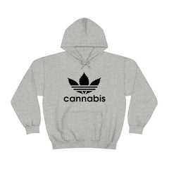 Hooded Pullover Sweatshirt with Cannabis Leaf Logo