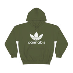 Hooded Pullover Sweatshirt with Cannabis Leaf Logo