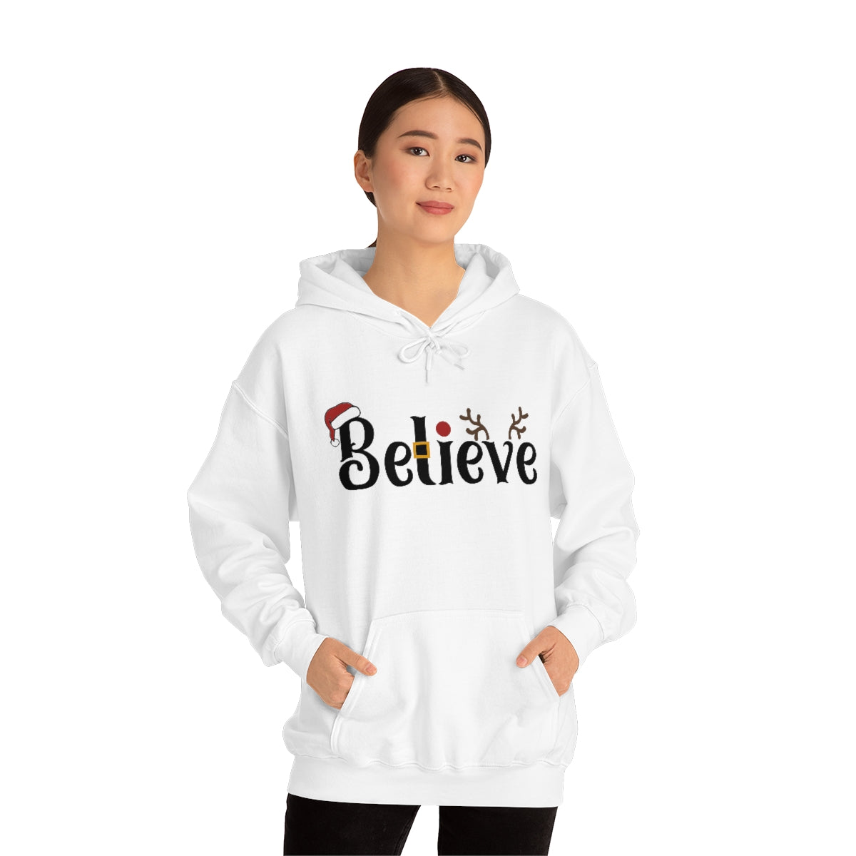 Believe Christmas Hooded Pullover Sweatshirt for Men and Women