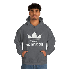 Hooded Pullover Sweatshirt with Cannabis Leaf Logo