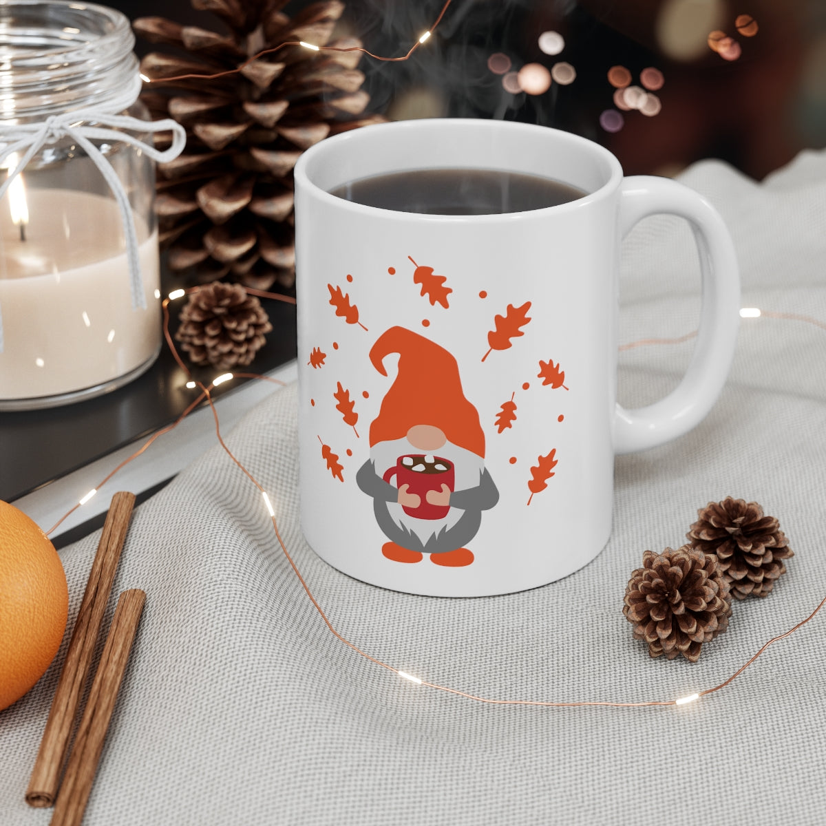 Autumn Gnome Ceramic Mug 11oz