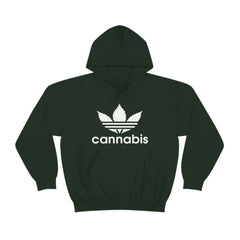 Hooded Pullover Sweatshirt with Cannabis Leaf Logo