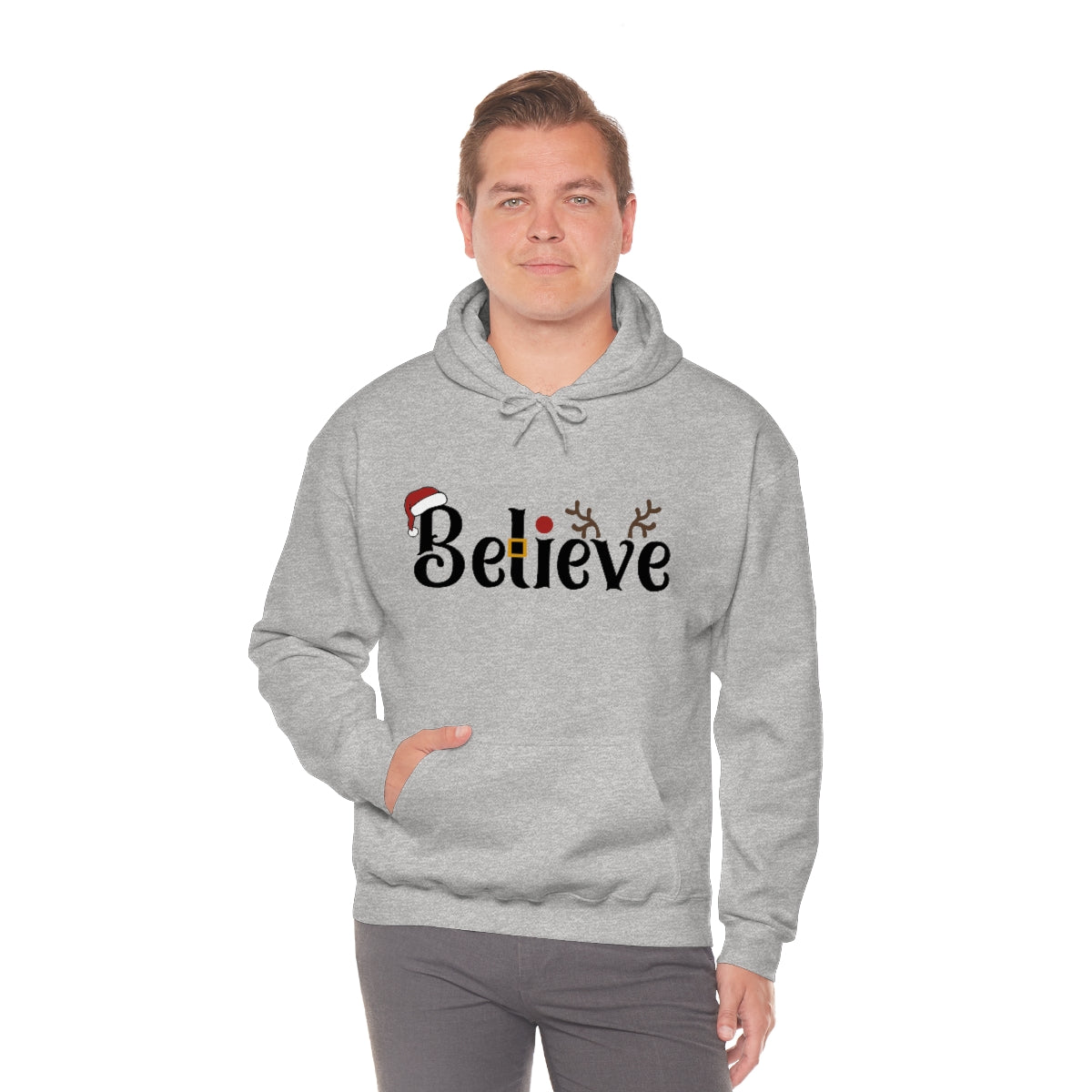 Believe Christmas Hooded Pullover Sweatshirt for Men and Women