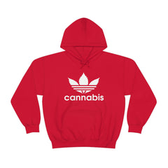 Hooded Pullover Sweatshirt with Cannabis Leaf Logo