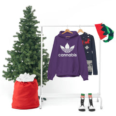 Hooded Pullover Sweatshirt with Cannabis Leaf Logo