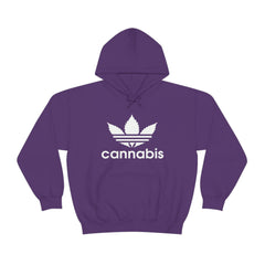 Hooded Pullover Sweatshirt with Cannabis Leaf Logo