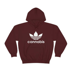 Hooded Pullover Sweatshirt with Cannabis Leaf Logo