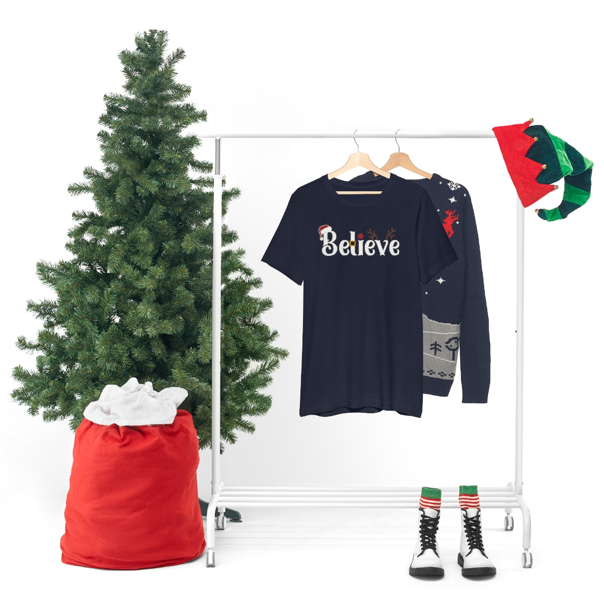 Believe Christmas T-shirt for Men and Women - Best Santa Christmas Tee