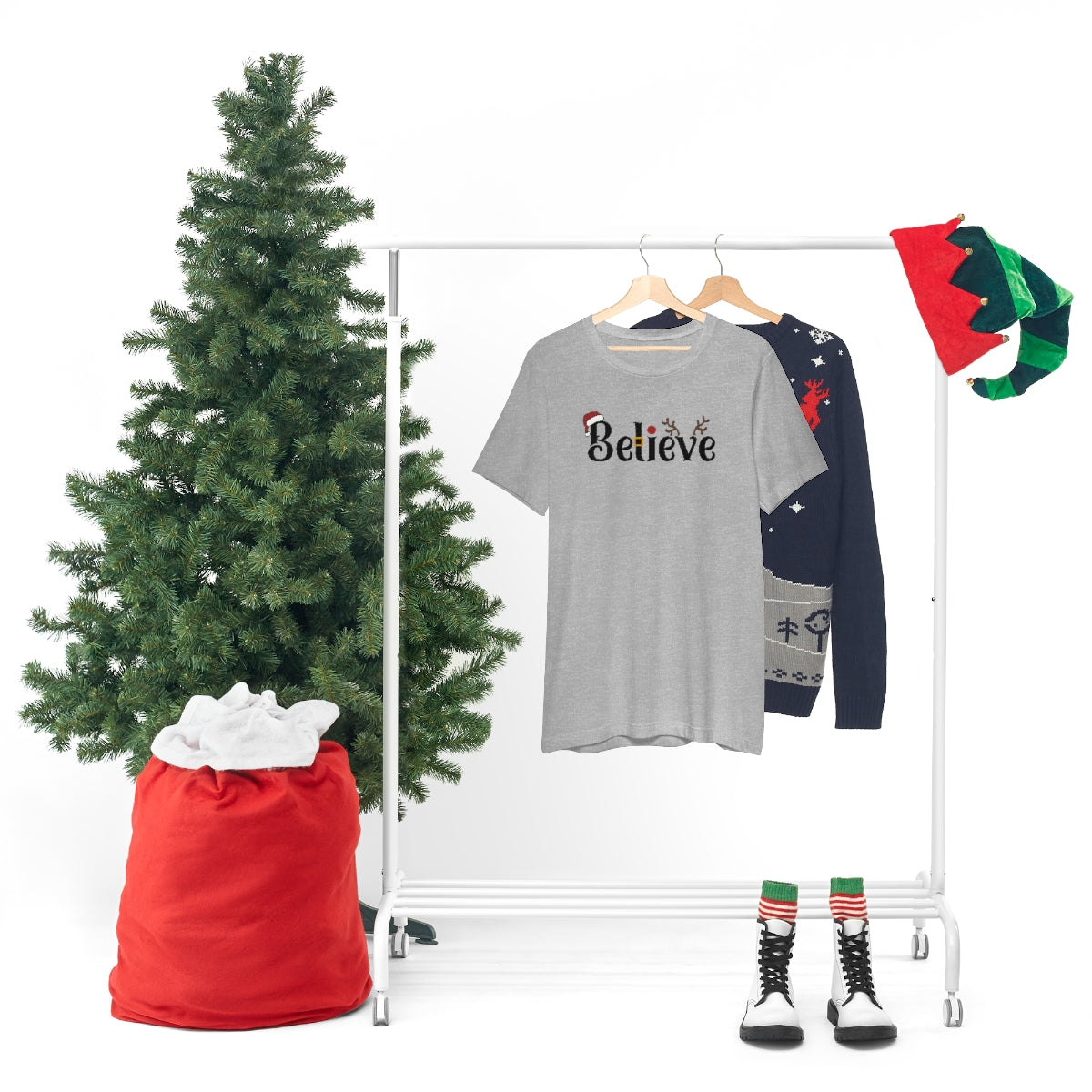 Believe Christmas T-shirt for Men and Women - Best Santa Christmas Tee