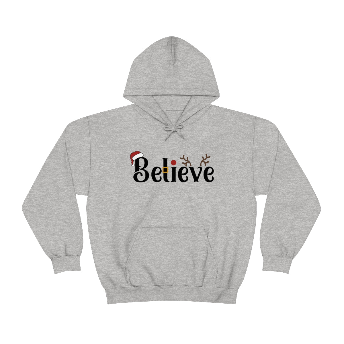 Believe Christmas Hooded Pullover Sweatshirt for Men and Women