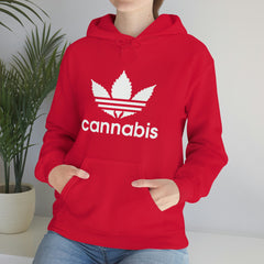 Hooded Pullover Sweatshirt with Cannabis Leaf Logo