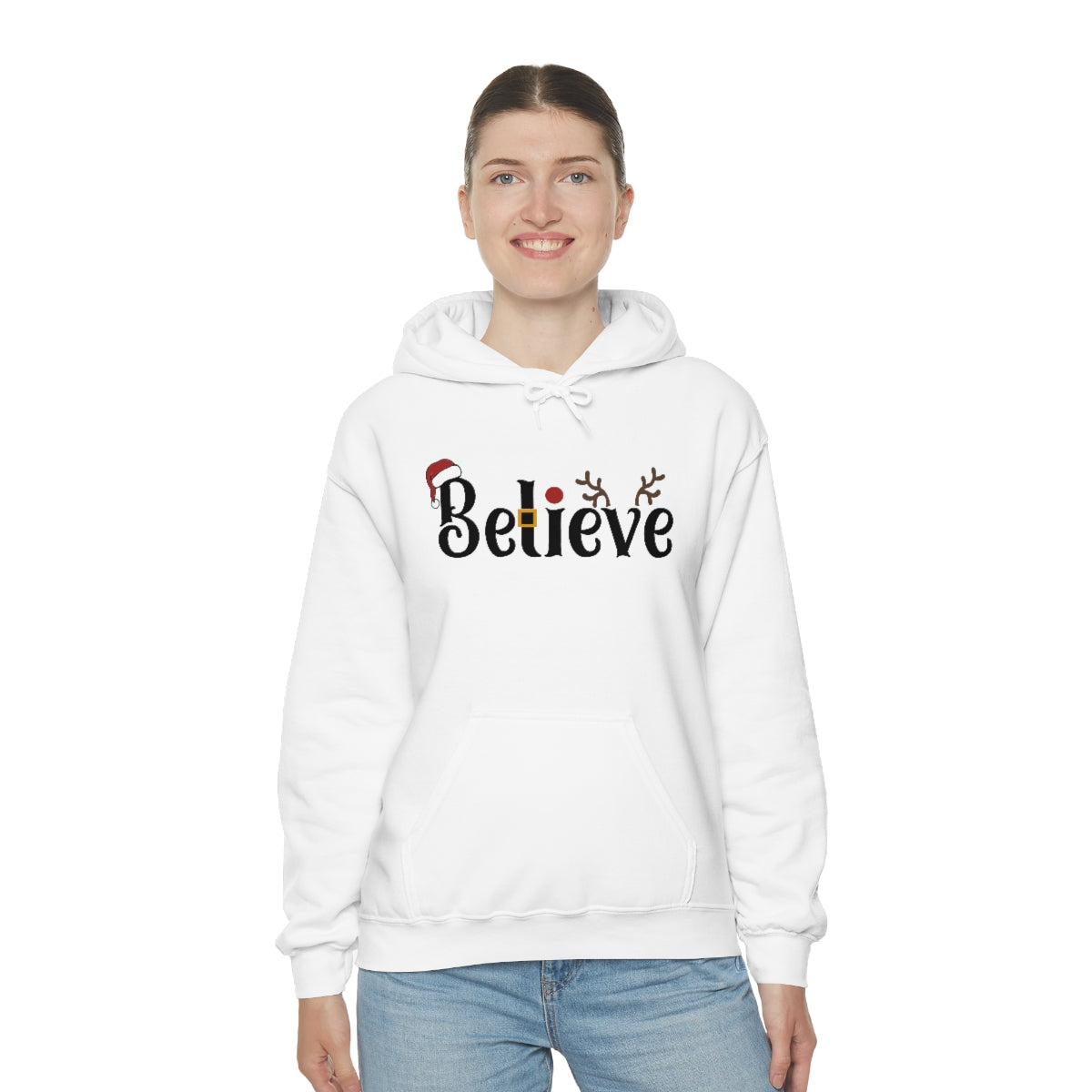 Believe Christmas Hooded Pullover Sweatshirt for Men and Women