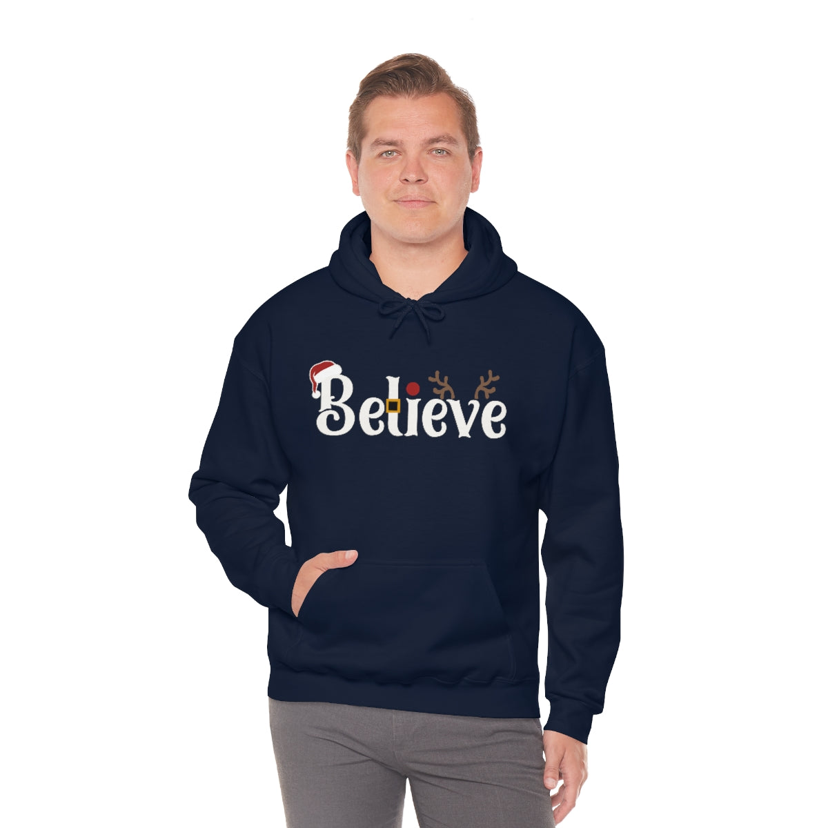 Believe Christmas Hooded Pullover Sweatshirt for Men and Women