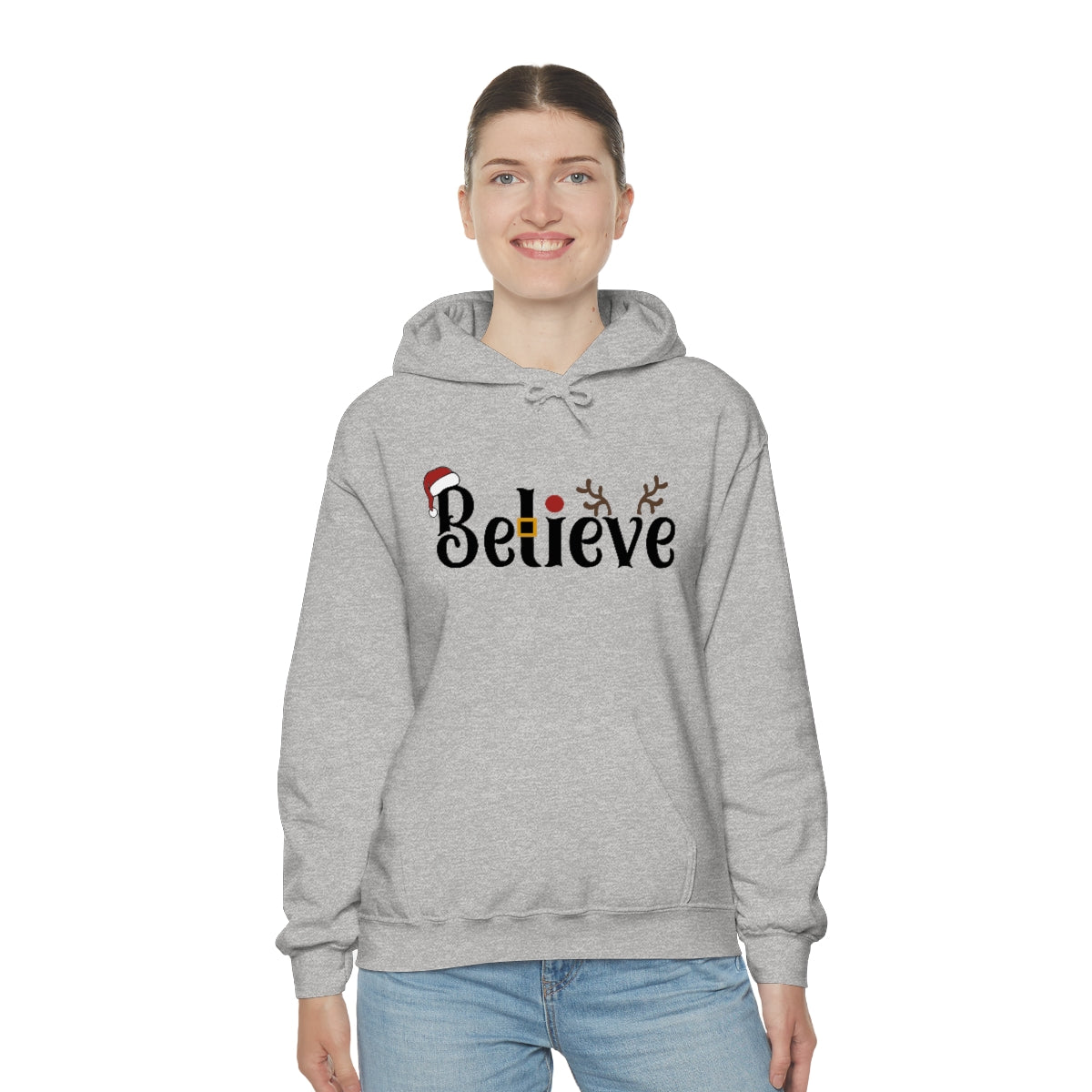 Believe Christmas Hooded Pullover Sweatshirt for Men and Women