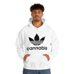 Hooded Pullover Sweatshirt with Cannabis Leaf Logo